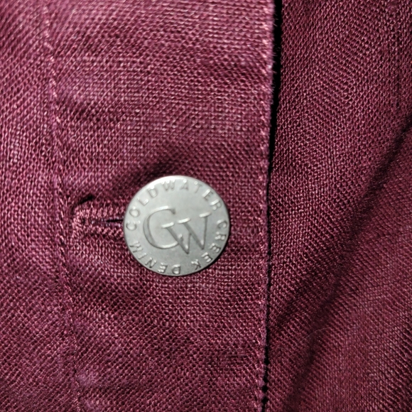 Vintage Coldwater Creek Petite Deep Wine Unlined Linen Jacket  NWOT - Picture 4 of 6